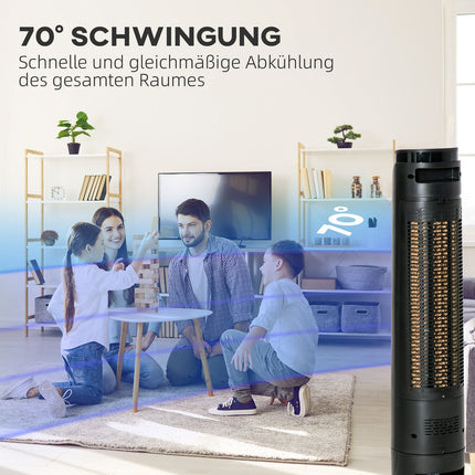 2-in-1 Turmventilator und Luftkühler, 4 Modi, Fernbedienung
