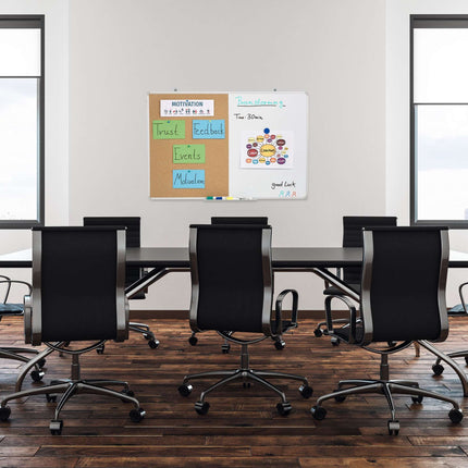 Kombination aus Pinnwand und Magnettafel