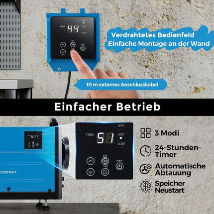Gewerblicher Luftentfeuchter, 3 Modi, 24-Stunden-Timer, 58L/Tag Kapazität