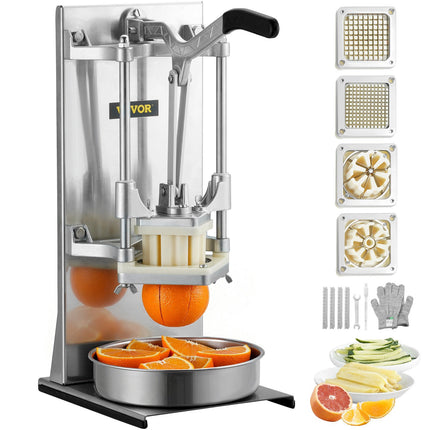 Commercial French Fry Cutter, Stainless Steel, 4 Blades