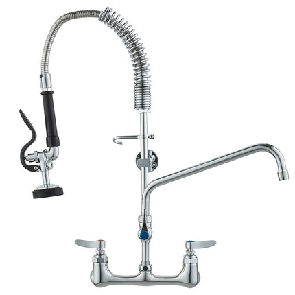 Commercial Pre-Rinse Faucet, Wall Mount, 25in Brass