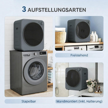 Sèche-linge compact 4 kg, 5 programmes, tambour en acier inoxydable