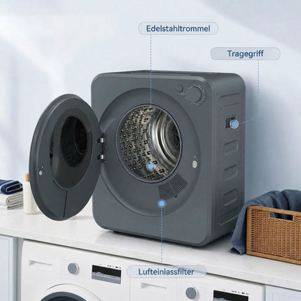 Sèche-linge compact 4 kg, 5 programmes, tambour en acier inoxydable
