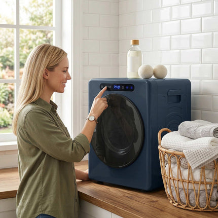 Sèche-linge compact à chargement frontal de 5 kg avec tambour en acier inoxydable, 1000 W