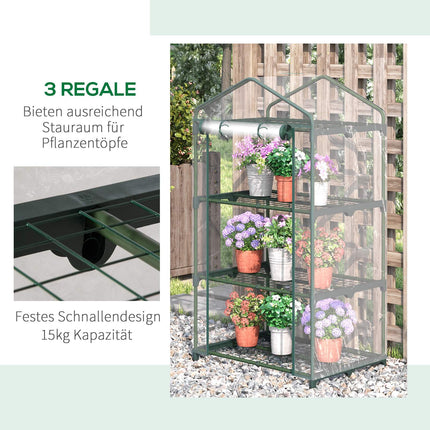 Serre de balcon compacte avec étagères, résistante aux intempéries, 125 cm