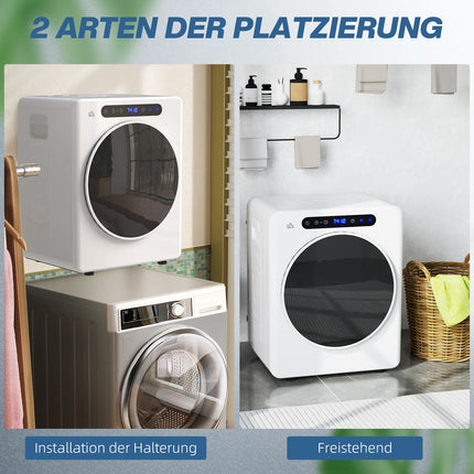 Sèche-linge compact, capacité de 4 kg, commande tactile, blanc