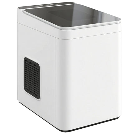 Machine à glaçons compacte, autonettoyante, réservoir de 1,5 L, blanche