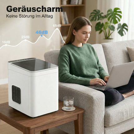 Machine à glaçons compacte, autonettoyante, réservoir de 1,5 L, blanche
