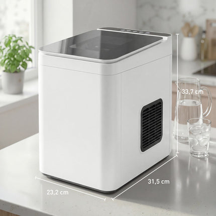 Machine à glaçons compacte, autonettoyante, réservoir de 1,5 L, blanche
