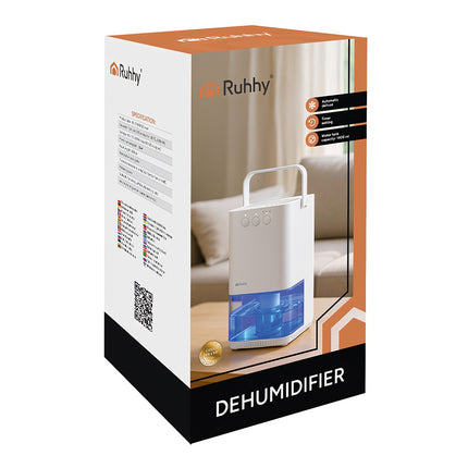Déshumidificateur compact blanc, 1400 ml, silencieux et économe en énergie