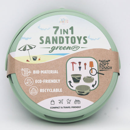 Compactoys Eco Strand-Eimer mit Sandspielzeug 7-in-1, Grün