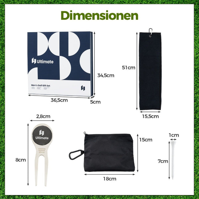Coffret cadeau de golf complet pour hommes, accessoires de golf, lot de 3 balles de golf, cadeau de golf dans une boîte cadeau