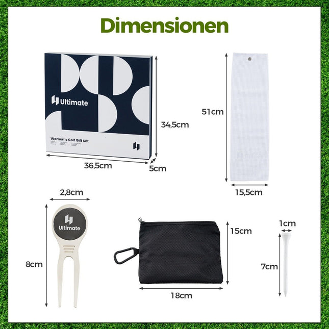 Coffret cadeau de golf complet pour femme, accessoires de golf, lot de 3 balles de golf, cadeau de golf dans une boîte cadeau