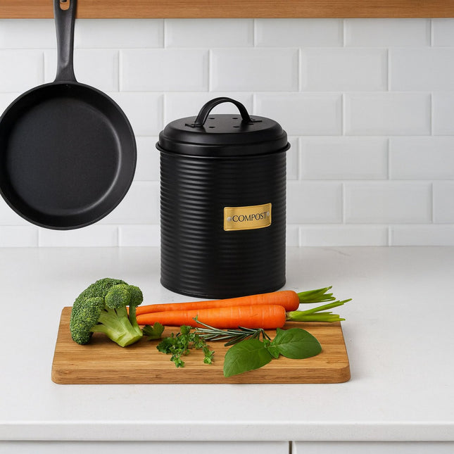 Bac à compost avec filtre anti-odeurs, capacité de 2,5 L