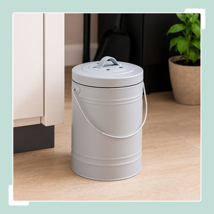 Bac à compost avec filtre anti-odeurs, capacité de 5 litres