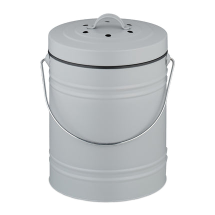 Bac à compost avec filtre anti-odeurs, capacité de 5 litres