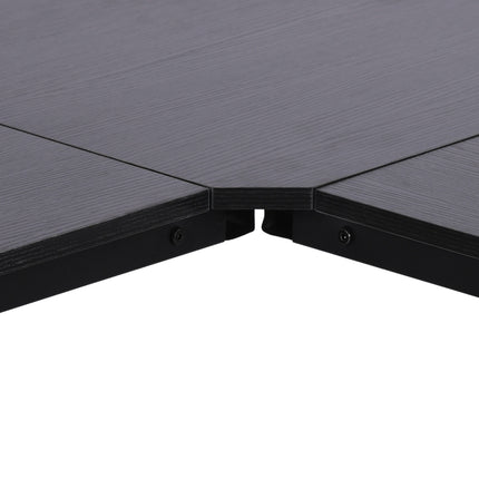 L-shaped corner desk, black MDF, 150x150x76 cm