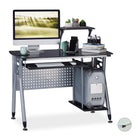 Bureau d'ordinateur avec plateau en verre