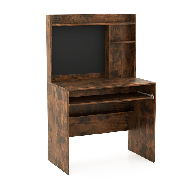 Bureau d'ordinateur avec tableau magnétique, marron, plateau pour clavier