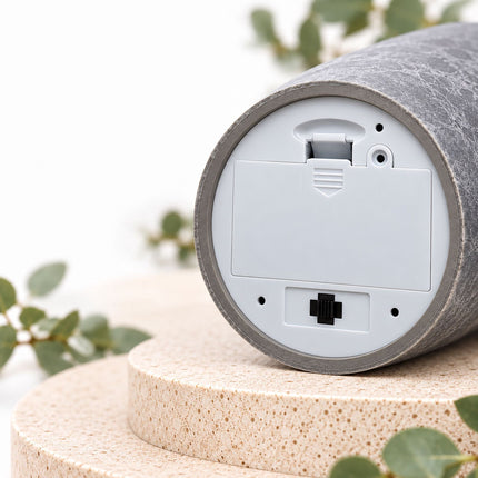 Concrete-Effect LED Candles with Flicker Light, Set of 4, Grey, Timer