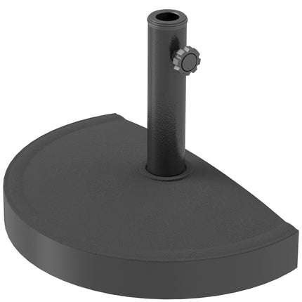 Pied de parasol demi-rond en béton, mât de 32/38/48 mm
