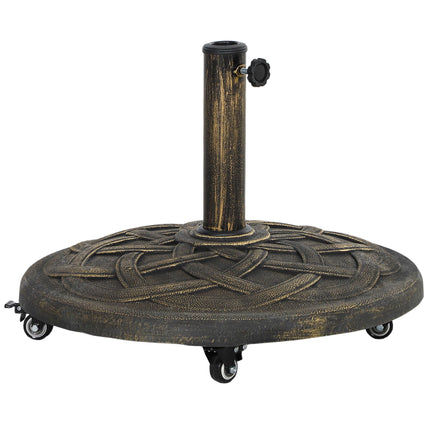Pied de parasol en béton avec roulettes, compatible avec les mâts de 32/38/48 mm