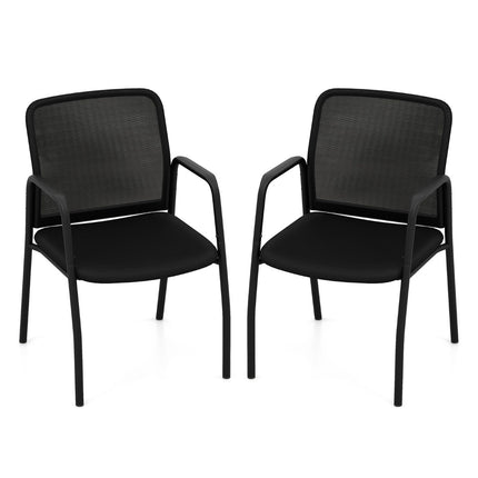 Konferenzstühle 2er-Set mit Armlehnen, Schwarz, 150 kg Tragkraft