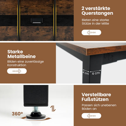 Table de conférence 180 x 90 cm pour 8 à 10 personnes, gestion des câbles