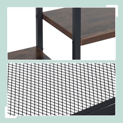 Konsolentisch, 4-stöckig, Industriestil, Holzoptik