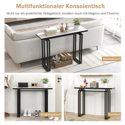 Konsolentisch, Kunstmarmorplatte, Metallgestell, 110 cm