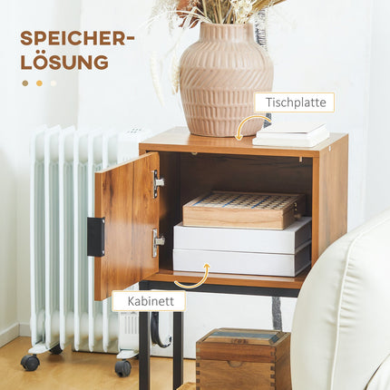 Industrieller Konsolentisch mit Schrank, Stahlrahmen, 40x30x76 cm
