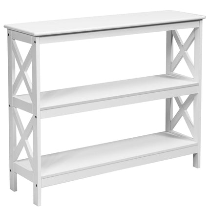 Console avec étagère, style industriel, blanche, 100 x 33 x 80 cm