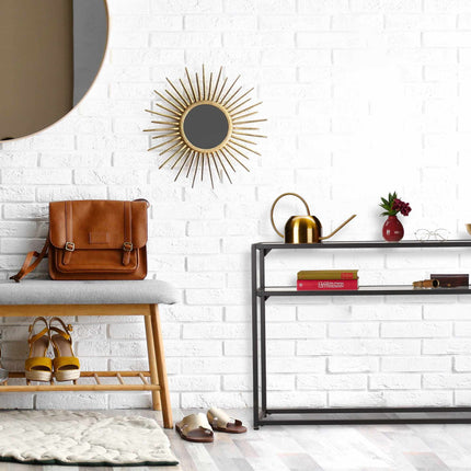 Table console avec étagère en verre
