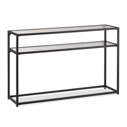 Table console avec étagère en verre