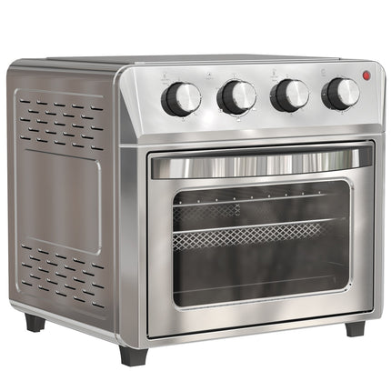 Mini four à convection, friteuse à air chaud, 24 L, 6 modes, minuterie, argent