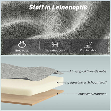 Verwandelbares 3-in-1 Sofa-Sessel-Bett, Verstellbare Rückenlehne, Grau