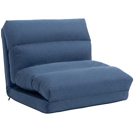 Fauteuil de sol convertible en lit, dossier réglable, bleu foncé