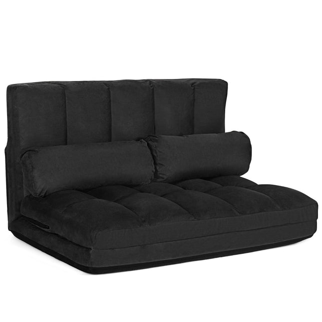 Canapé-lit de sol convertible, dossier réglable, noir