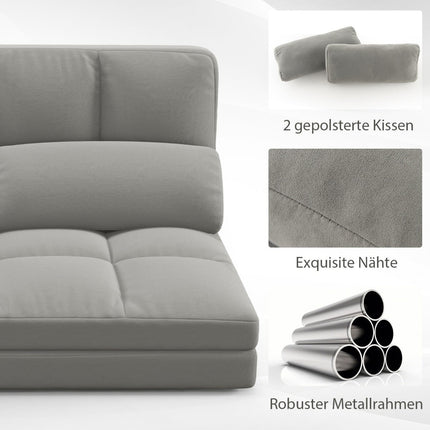 Schlafsofa zum Ausklappen, verstellbare Rückenlehne, Hellgrau