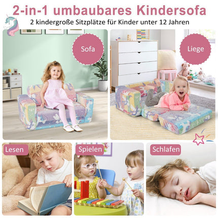 Fauteuil convertible pour enfants - Brille dans le noir, velours