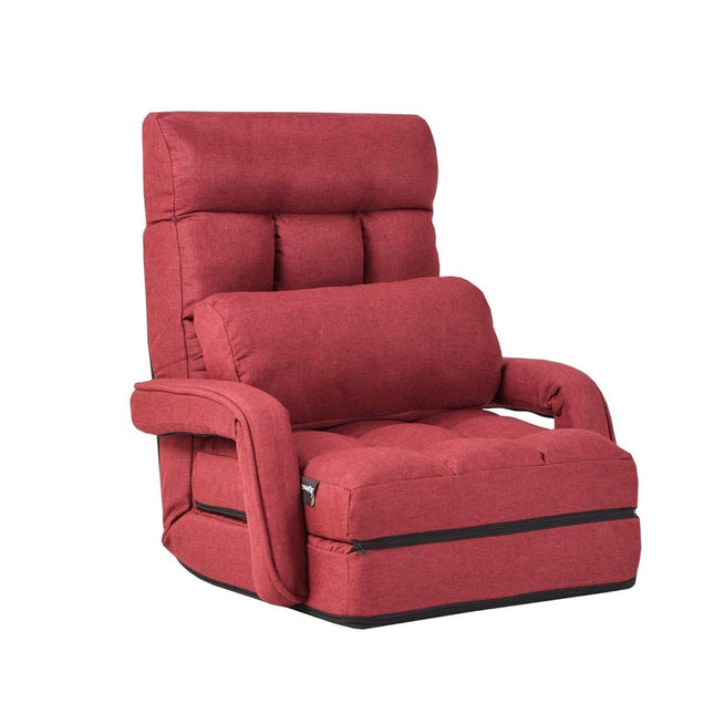 Canapé-lit convertible rouge avec dossier réglable