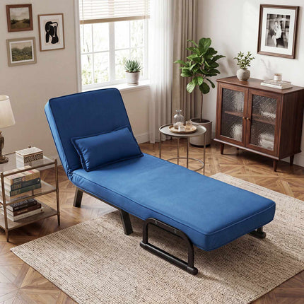 Fauteuil-lit convertible, bleu – Réglable en 5 positions
