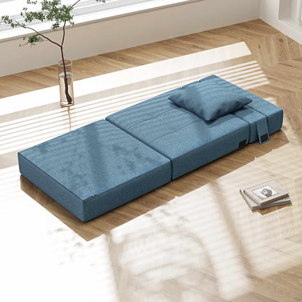 Fauteuil convertible, housse amovible, bleu foncé, 70 x 70 x 61 cm