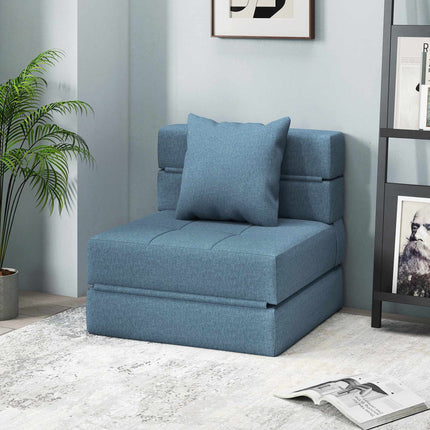 Fauteuil convertible, housse amovible, bleu foncé, 70 x 70 x 61 cm