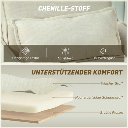 Schlafsessel mit Bettfunktion, Creme, 3-in-1