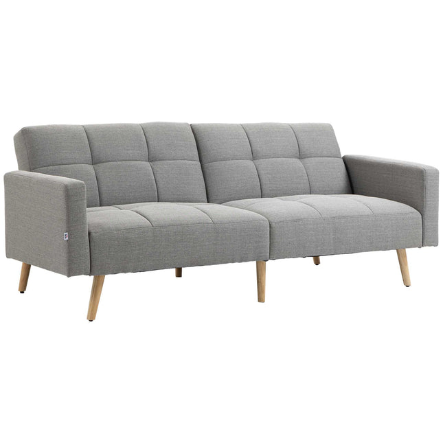 Schlafsofa, 205 x 88 cm, Leinenoptik Grau