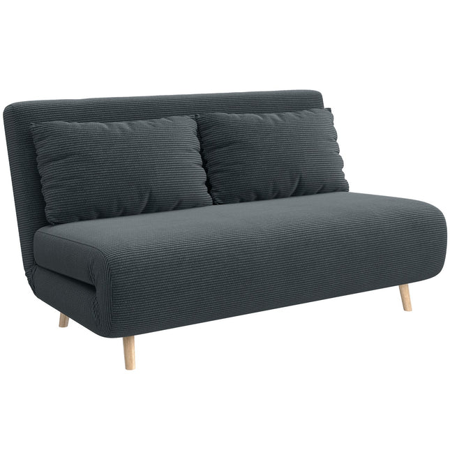 Canapé-lit convertible, dossier réglable, gris foncé, 141 x 90 x 81 cm