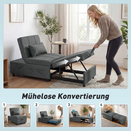 Schlafsofa mit verstellbarer Rückenlehne und Kissen