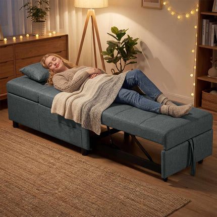 Schlafsofa mit verstellbarer Rückenlehne und Kissen