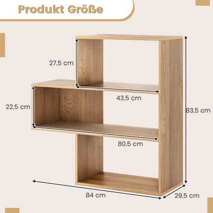 Étagère convexe avec système anti-basculement, 3 étagères, 84 x 83,5 cm